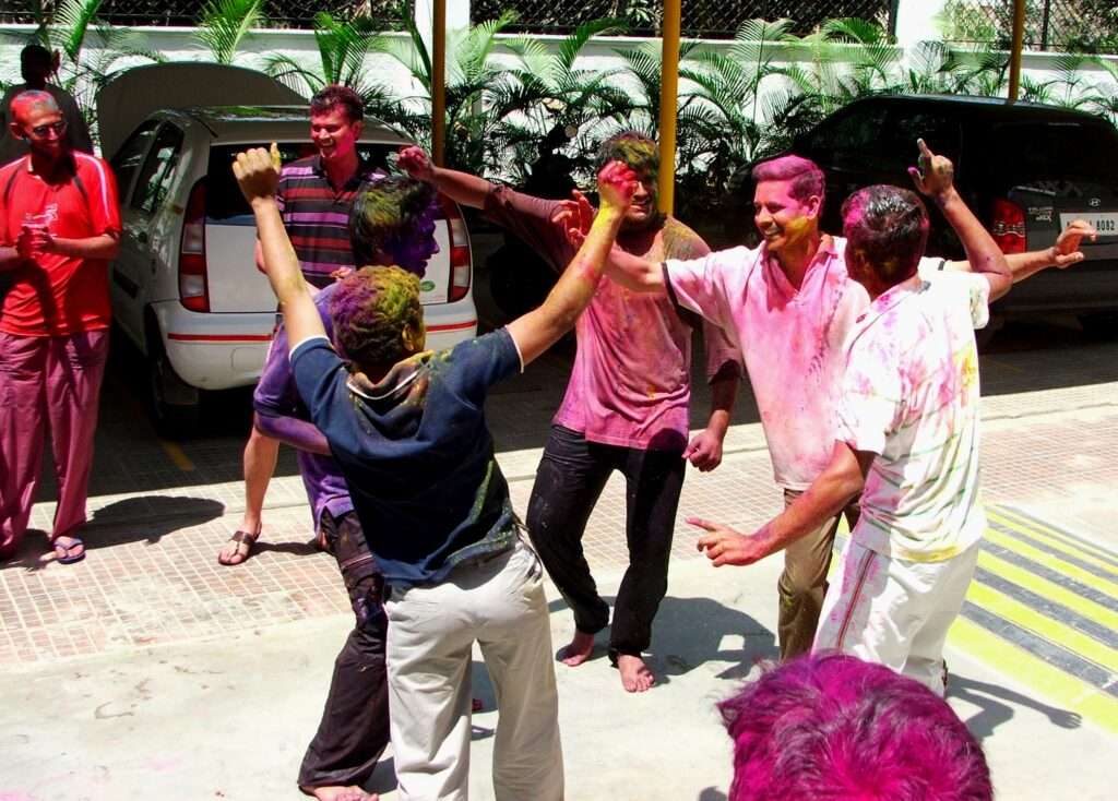 holi celebration in hyderabad india march 2009